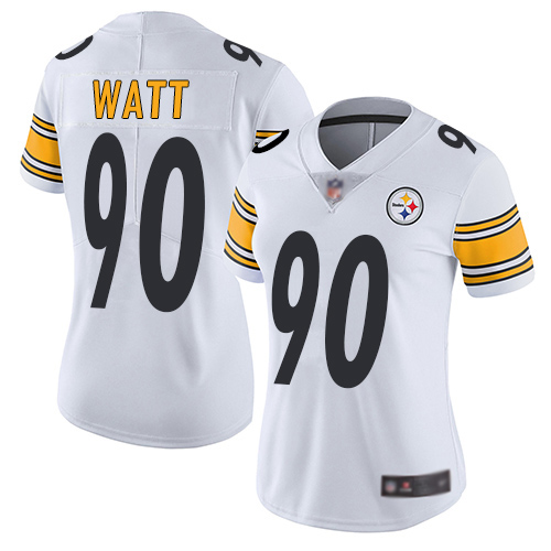 Women Pittsburgh Steelers Football 90 Limited White T J Watt Road Vapor Untouchable Nike NFL Jersey